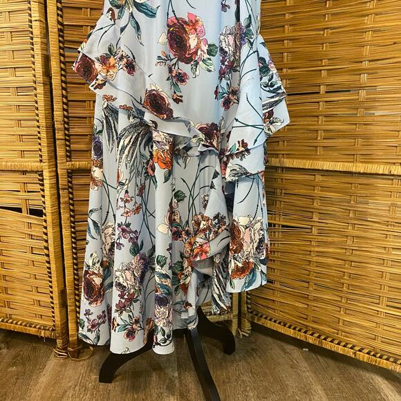Cooper St Floral Ruffle Maxi Dress Blue Multicolor AUS 12 / US 8 Wedding Guest - Picture 6 of 10